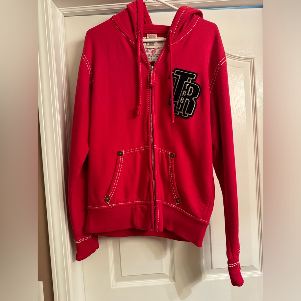 True religion zip up hoodie size large